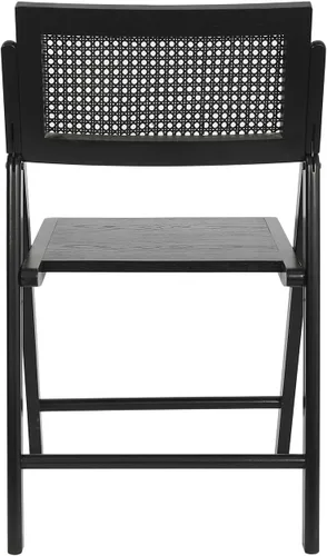 Miniatura 6 de Flash Furniture Galene Cane - Juego de sillas plegables de ratán con marco y asiento de madera maciza, respaldo ventilado, solución para asientos