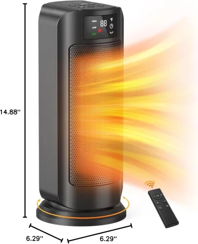 Miniatura 8 de Calentadores de espacio para uso en interiores, calentamiento rápido de 1500 W, calentador de cerámica portátil con termostato, 4 modos
