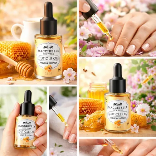 Miniatura 4 de Aceite para cutículas de 0.5 onzas – Cura cutículas secas agrietadas (leche y miel, 0.5 onzas líquidas)