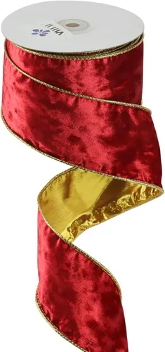 Miniatura 25 de MEEDEE Black and Gold Velvet Ribbon 2.5 inch with 10 Yards Spool Two Tone Velvet Wired Ribbon for Gift Wrapping, Halloween Wreaths, Christmas Tree