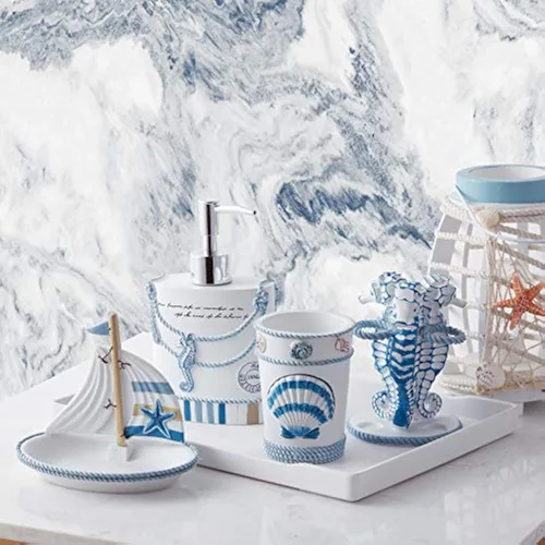 Miniatura 19 de Sweet Home Collection - Colección de accesorios de baño, diseños únicos decorativos y hermosos para decoración de baño, dispensador de loción/jabón