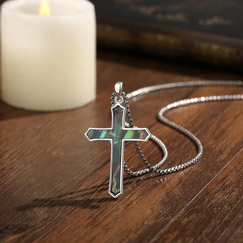 Miniatura 65 de Vito Collar de plata de ley 925 para mujeres y hombres, San Benito, crucifijo, Caravaca, San Cristóbal, San Judas, medalla patronal, amuleto