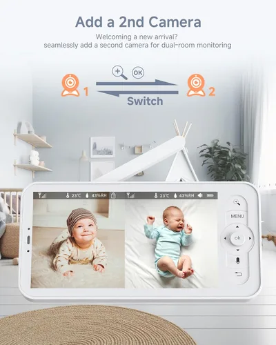 Miniatura 5 de ARENTI Monitor de bebé, cámara WiFi 6 de 2K/3MP y audio, pantalla inalámbrica de 5 pulgadas, aplicación para teléfono inteligente