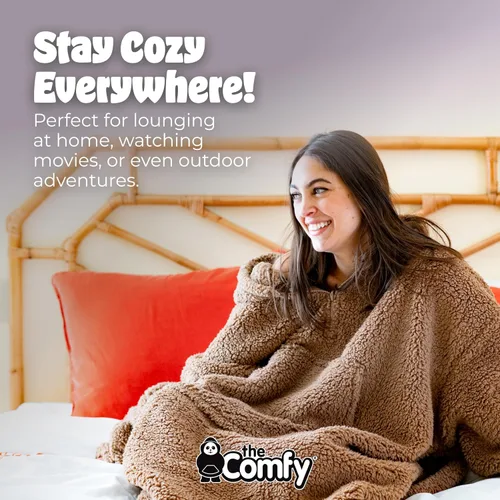 Miniatura 31 de THE COMFY Teddy Bear From Shark Tank Patented Zipper Oversized Sherpa Wearable Blanket Hoodie Gift for Women & Men