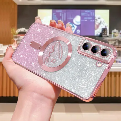 Miniatura 231 de ZONRW - Funda para Samsung Galaxy S22 Ultra magnética, para mujeres y niñas, cubierta trasera suave, lujosa, con corazón de amor, bling, degradado