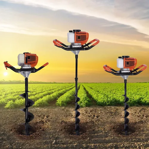 Miniatura 2 de Taladro de tierra de 52 cc a gas, taladro de 2 tiempos de 2.3 HP con brocas de 4 pulgadas/6 pulgadas/8 pulgadas y barra de extensión de 12 pulgadas