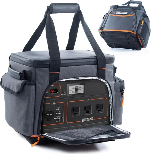 Miniatura 13 de Estuche de Transporte de Viaje Compatible con Jackery Explorer 300/240/160, Estuche de Almacenamiento de Estación de Energía Portátil con Fondo