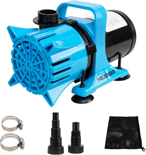 Hexago Bomba de Agua Sumergible de 2700GPH, Bomba de Estanque de Agua de 120W con Bolsa de Barrera, Cable de Alimentación de 33 Pies, Elevación de