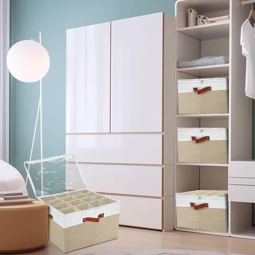 Miniatura 9 de Paquete de 2 organizadores de almacenamiento de zapatos para armario, caja de almacenamiento apilable de zapatos para entrada, armario de Marrón