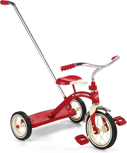 Miniatura 7 de Radio Flyer Triciclo Clásico de 10 Pulgadas para Niños Pequeños con Neumáticos de Goma y Marco de Acero, Rojo Niño pequeño