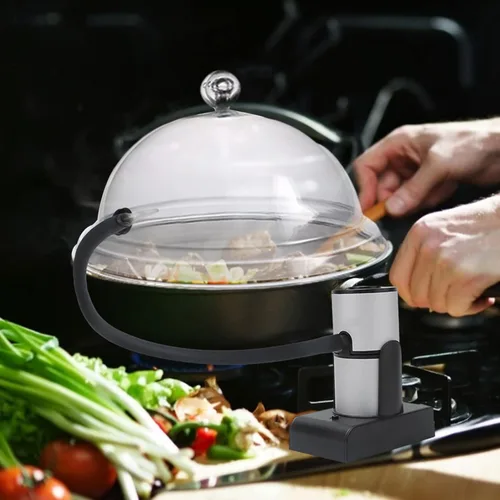 Miniatura 5 de Tapa de cúpula Fundas para tazas de pistolas, campana de humo para cocina, infusor de humo, tapa cloche para ahumador, platos y tazones Cocina