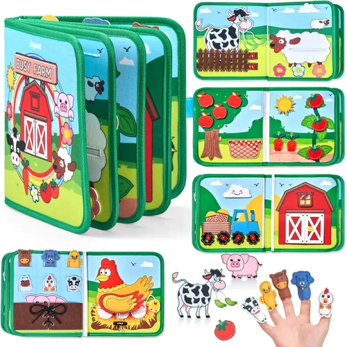 Libro Activo JoyCat Granja para Niños Pequeños de 1 a 3 años - Regalos para Niños y Niñas de 1 Año, Libro de Actividades Educativas y Tranquilas con