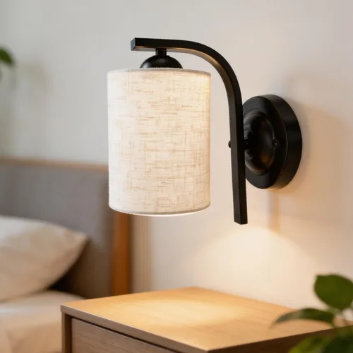 Miniatura 11 de Lámparas de Aplique de Pared para Dormitorio Baño, Iluminación Moderna de Tocador, Linternas de Montaje en Pared de Granja en Negro Mate