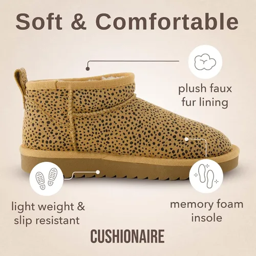 Miniatura 139 de CUSHIONAIRE, Hip 2 - Botas de nieve de gamuza auténtica para mujer, sin cordones, con cómodo forro de piel de oveja sintética + espuma viscoelástica