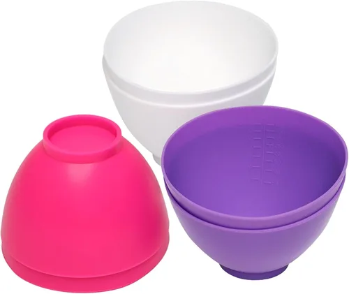 6 cuencos de silicona para mezclar (4.9 x 3.3 pulgadas, 0.49 cuartos de galón) para máscara facial, chocolate derretido y cuenco de aperitivos,