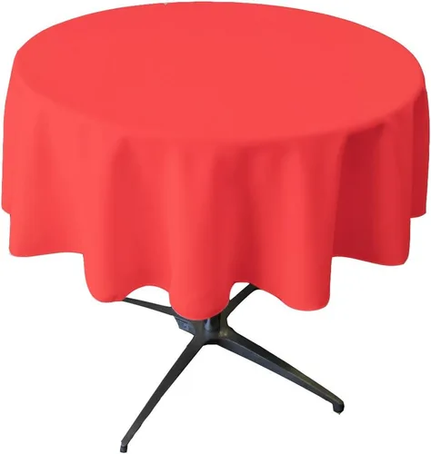 Miniatura 114 de LA Linen - Mantel redondo lavable de popelina de poliéster, resistente a manchas y arrugas, 51", mantel de tela para comedor, cocina, fiesta, Negro