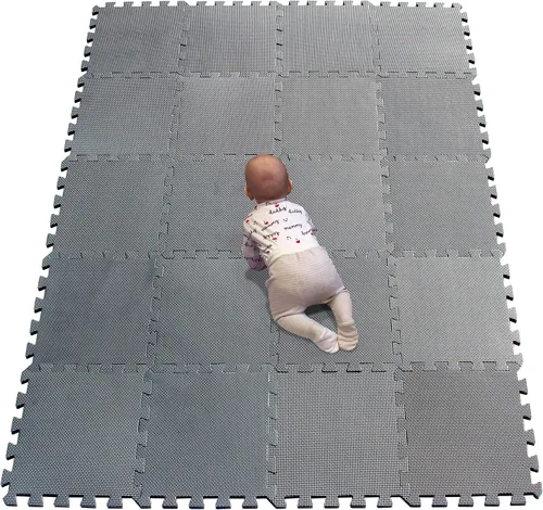 Miniatura 23 de YIMINYUER Alfombra de juego para bebé, 20 piezas de rompecabezas de espuma EVA suave para ejercicio y yoga, alfombrilla no tóxica portátil para sala