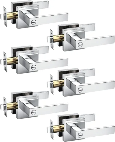 Miniatura 145 de KNOBWELL - Juego de cerradura con 1 picaporte resistente para puertas de una cara, ideal para puertas interiores reversibles, 0.93 libras