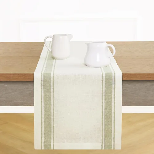 Miniatura 16 de Solino Home Camino de mesa de lino a rayas de 60 pulgadas, 100% lino puro, camino de mesa pequeño de 14 x 60 pulgadas, ideal para tocador y mesas