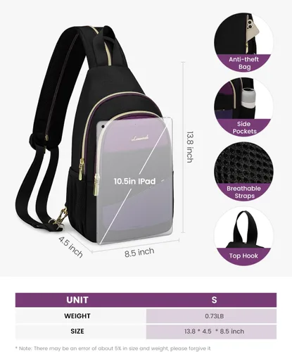 Miniatura 6 de LOVEVOOK - Mochila convertible tipo bandolera para mujeres, mochila pequeña para pañales, senderismo, mochila de viaje resistente al agua