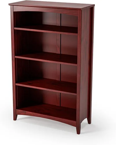 Miniatura 17 de Camaflexi Estantería estilo Shaker de 4 estantes, madera maciza, 48 pulgadas de alto, estantería ajustable, parte trasera cerrada, estantería