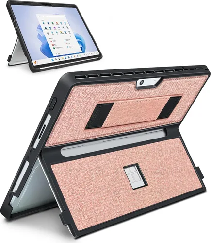 Miniatura 13 de Funda para Microsoft Surface Pro 11/10/9/8 de 13 pulgadas, con cubierta de soporte, correa de mano, funda resistente todo en uno compatible con Negro
