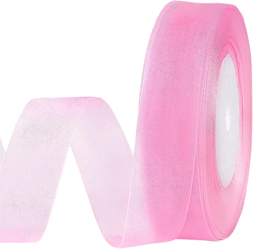 Miniatura 17 de molshine Cinta de organza transparente brillante de 50 yardas x 1 pulgada, cintas de tela de gasa para ramos de guirnaldas, lazo, boda, envoltura