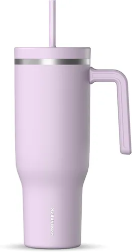 Miniatura 19 de Hydrapeak Voyager Vaso de 40 oz con Asa y Tapa con Pajita Botella de Agua Reutilizable de Acero Inoxidable Taza de Viaje Compatible con Portavasos