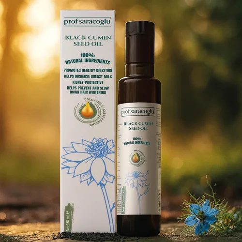 Miniatura 8 de Prof Saracoglu Botella de vidrio prensado en frío con aceite de semilla negra de alta calidad, Nigella Sativa turca, sin refinar y sin disolventes