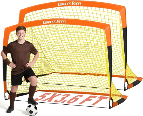 Miniatura 13 de Dimples Excel Redes de Portería de Fútbol para Niños para Patio Trasero 7x5, 5x3.6, 4x3, 3x2.2 pies