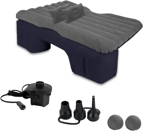 Zento Deals - Colchón de aire para asiento trasero de coche y camión - Colchón inflable de coche portátil de calidad prémium con 2 almohadas, ajuste