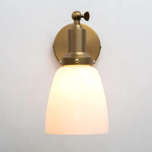 Miniatura 9 de PERMO Aplique individual industrial vintage para montaje en pared con cúpula ovalada de 5.5 pulgadas, pantalla de vidrio blanco leche, aplique