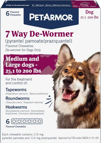 Miniatura 10 de PetArmor Desparasitante de 7 vías para perros, tratamiento oral de tenia, gusano redondo y anquilostoma, desparasitante para cachorros y perros
