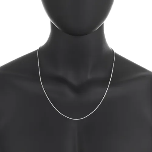 Miniatura 3 de The Bling Factory 1.5mm Solid .925 Sterling Silver Square Box Chain Necklace