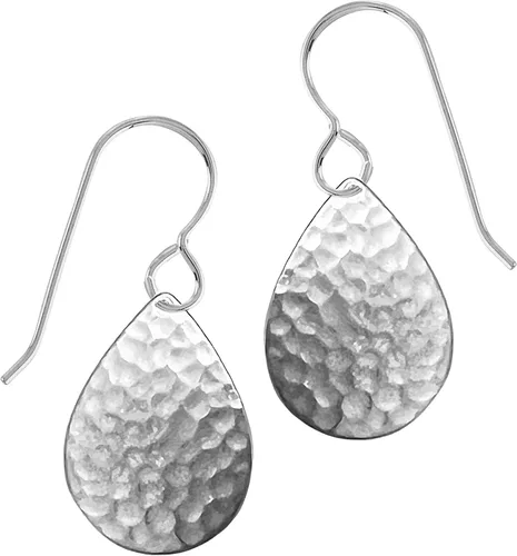 Aretes colgantes grandes con disco circular martillado en plata, oro u oro rosa