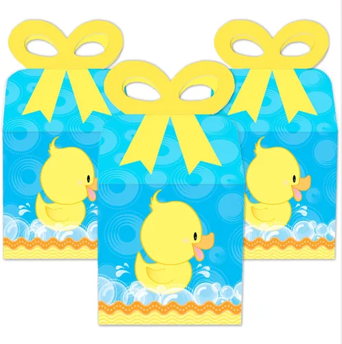 Miniatura 2 de Big Dot of Happiness Ducky Duck – Cajas de regalo cuadradas – Cajas de lazo para baby shower o fiesta de cumpleaños – Juego de 12