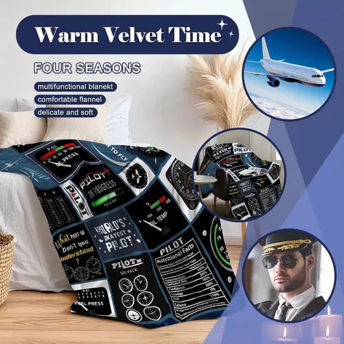 Miniatura 2 de tgruihm Mantas de regalo de piloto de 60 x 50 pulgadas, regalo de aviación, regalos de piloto de aviación, ideas de regalo de aviación, regalos