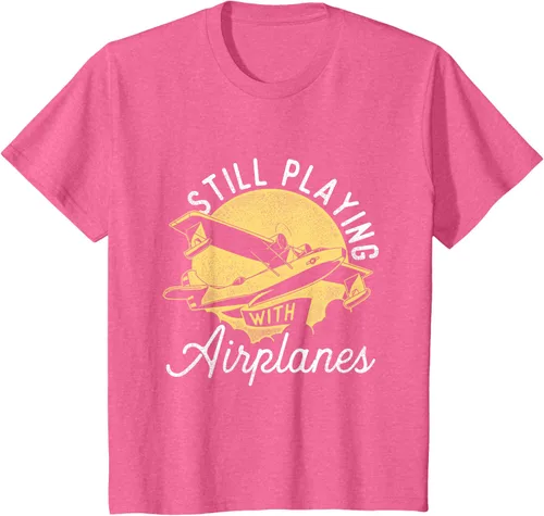 Miniatura 54 de Still Playing With Airplanes - Camiseta de control remoto RC Avión Piloto, Negro