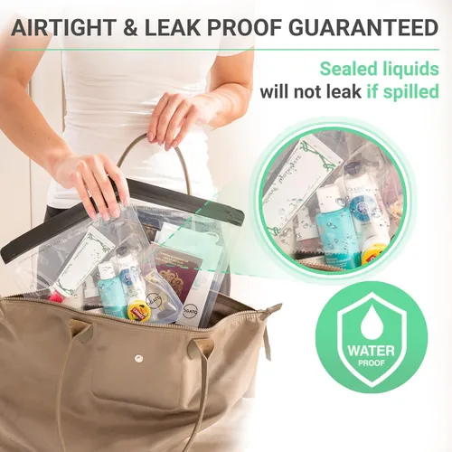 Miniatura 5 de Ogato 3 piezas – Neceser aprobado por la TSA – Nuestras bolsas de aseo transparentes de tamaño de cuarto de galón están aprobadas por seguridad
