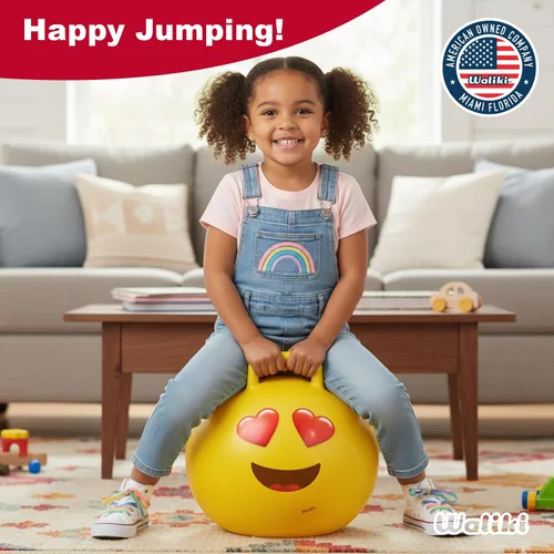 Miniatura 7 de Waliki Emoji 3 Pelota de Ejercicio y Fitness, 18"/45cm, Tamaño Perfecto para Niños de 3 a 6 Años, Fácil de Inflar, Probada en Seguridad