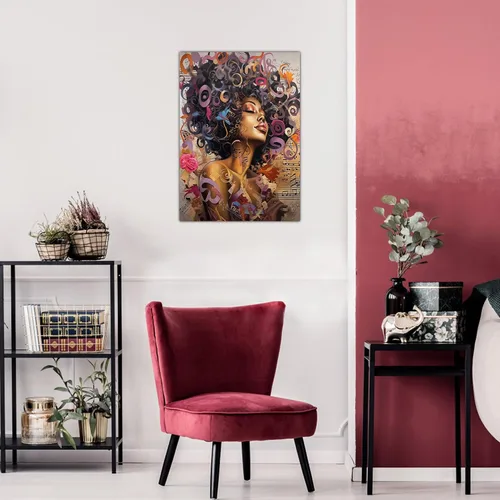 Miniatura 8 de Arte de pared afroamericano, decoración de rey y reina bailarín negro para sala de estar, arte de pareja de amor negro para dormitorio, lienzo