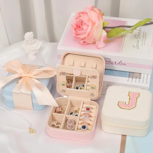 Miniatura 3 de CHMI Estuche de Joyería de Viaje, Caja de Joyería de Viaje Rosa, Organizador de Joyería de Viaje, Regalos de Viaje para Mujeres y Niñas, Caja
