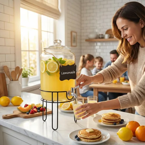 Miniatura 2 de Dispensador de bebidas de 1 galón con soporte, dispensadores de bebidas para fiestas, Navidad, dispensador de bebidas con grifo 100% a prueba
