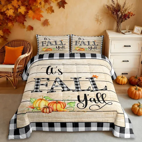 Miniatura 40 de Lindo juego de edredón de murciélago tamaño Queen con diseño de animales de Feliz Halloween, 3 piezas para decoración de habitación de niños