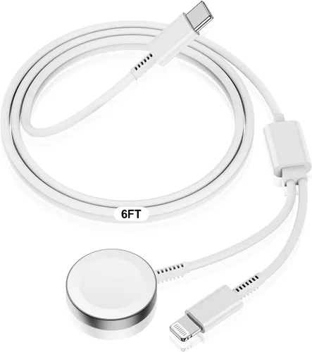 Miniatura 11 de Cable de carga USB C mejorado para Apple Watch, [certificado Apple MFi], cable de carga magnético para iWatch de 6 pies, cable de carga tipo C 2
