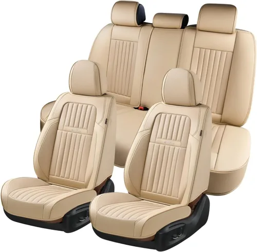 Miniatura 38 de Coverado Fundas de Asiento Delantero para Automóvil, 2 Piezas Fundas de Asiento de Cuero para Automóviles, Protector de Asiento de Automóvil Solo