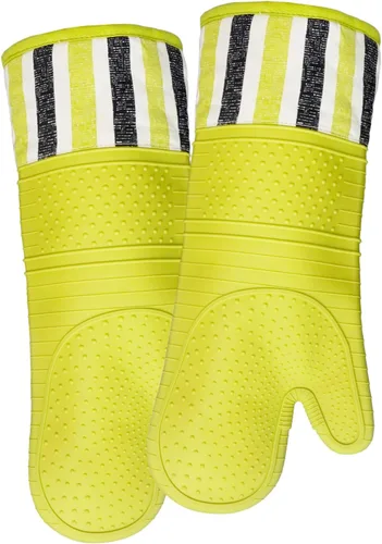 Miniatura 12 de Guantes de horno resistentes al calor de 550 grados, guantes de silicona para horno, 1 par, guantes de horno profesionales extra largos, aptos