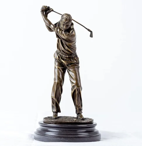 Miniatura 11 de Escultura de golfista Estatua de bronce Estatua de golf Escultura Golfista Decoración Artes Regalos Centro de mesa Estatua del hogar Chica golfista