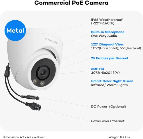 Miniatura 6 de ONWOTE Sistema de cámara de seguridad NVR PoE de 16 canales, reconocimiento facial y AcuSearch, NVR comercial de 12MP 4K 16CH de 4TB, 12 cámaras IP