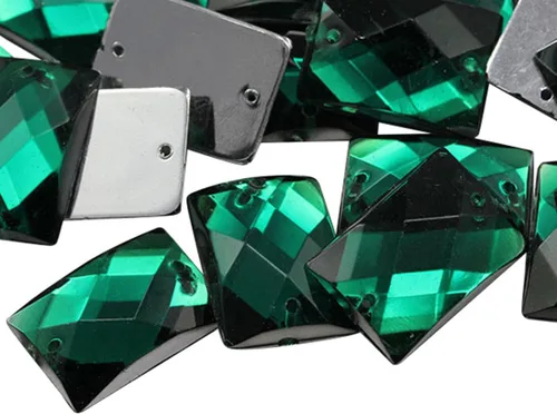 Miniatura 8 de Allstarco Topacio ahumado marrón CH25 de 0.551 x 0.394 in, cuentas rectangulares para coser, cuentas para manualidades, diamantes de imitación